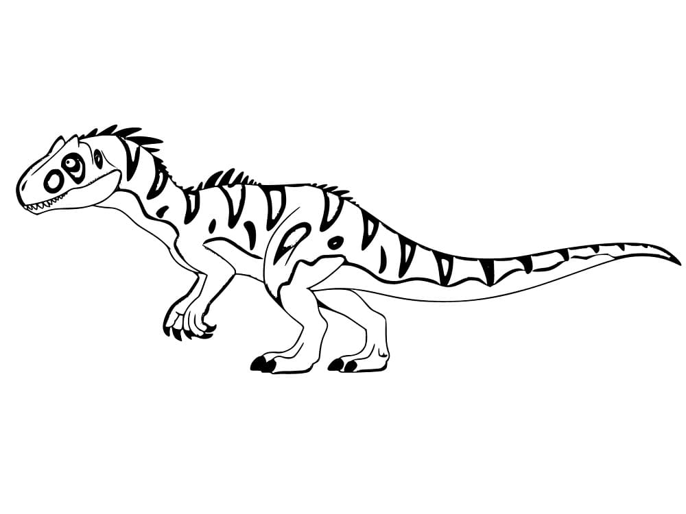 Desenho de um Dinossauro Alossauro para Colorir e Pintar