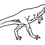 Esenho de Alossauro Correndo na Savana para Colorir 150×150