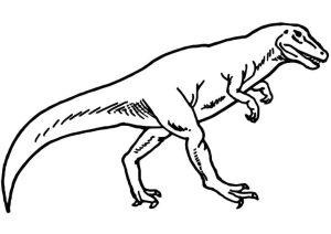 Esenho de Alossauro Correndo na Savana para Colorir 300×212