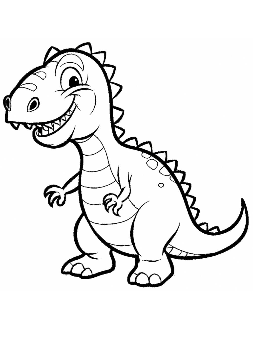 Desenho de Dinossauro Engraçado para Colorir e Pintar