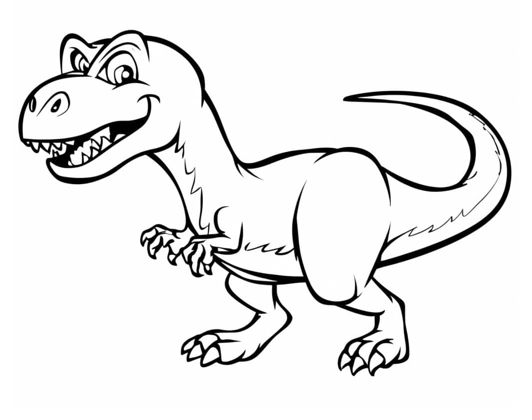Desenho de Dinossauro Malvado para Colorir e Pintar
