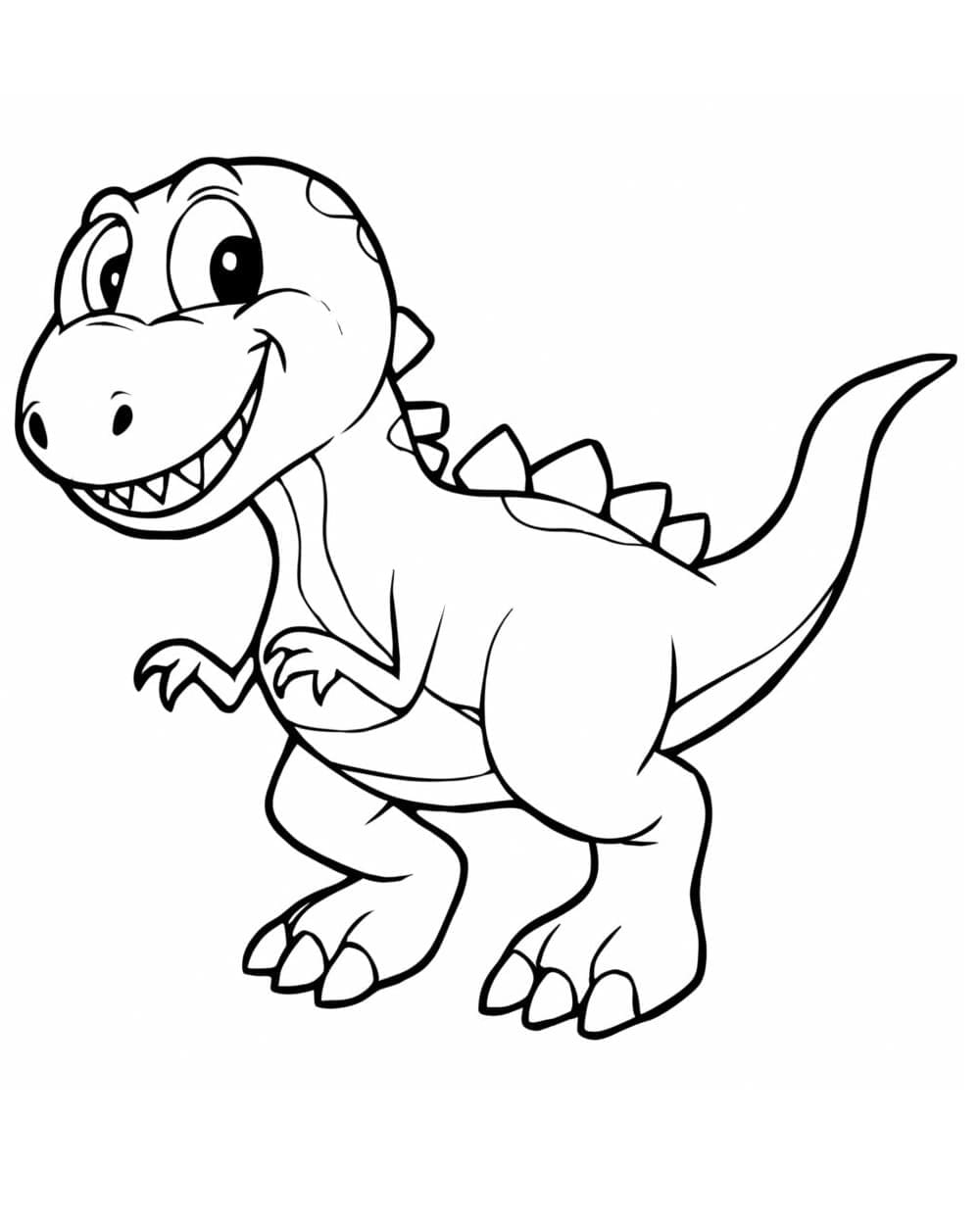 Desenho de Dinossauro Muito Engraçado para Colorir e Pintar