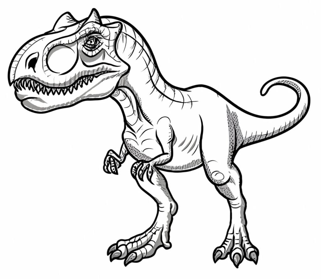Desenho de Grande Dinossauro para Colorir e Pintar