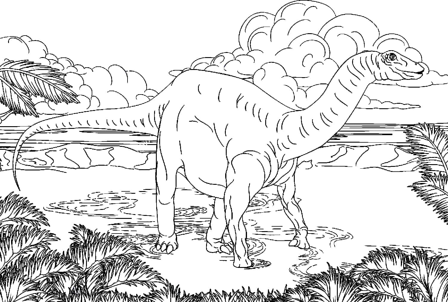 Desenho de o Dinossauro para Colorir e Pintar