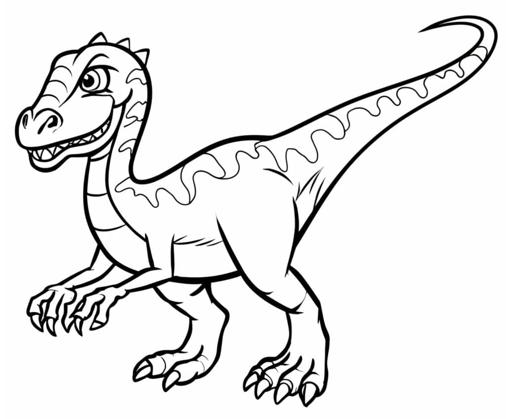 Desenho de um Dinossauro Malvado para Colorir e Pintar