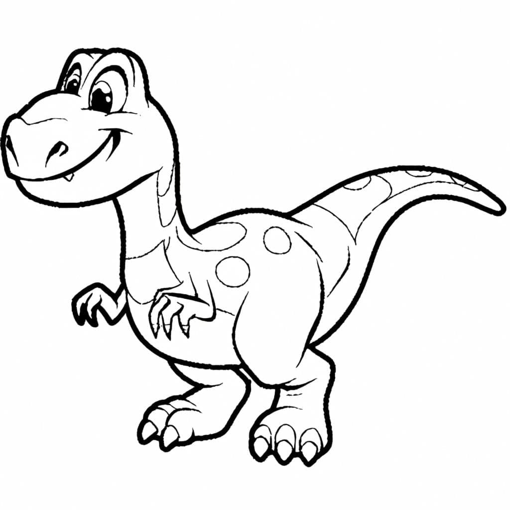 Desenho de um Dinossauro para Colorir e Pintar