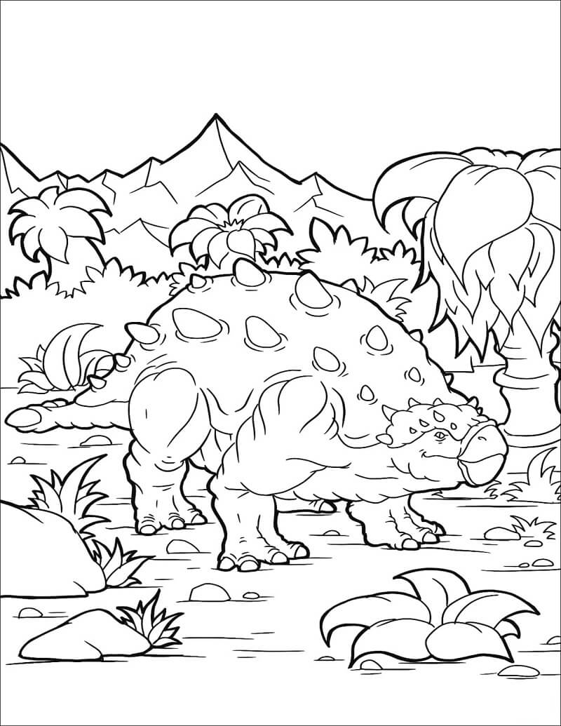 Desenho Ankylosaurus para Colorir e Pintar