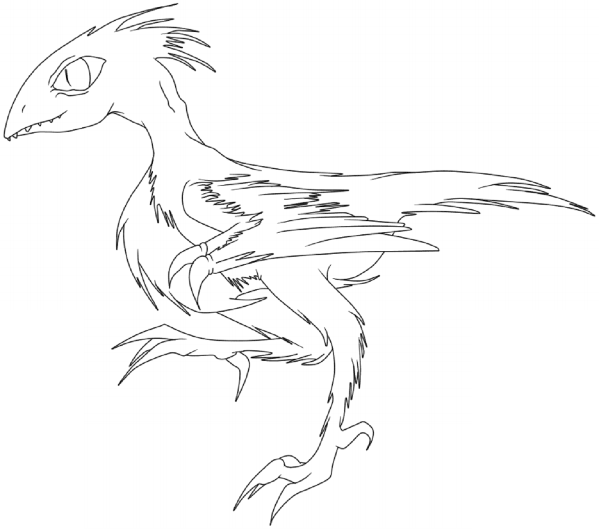 Desenho de Dinossauro Archaeopteryx Bebê A4 para Colorir e Pintar