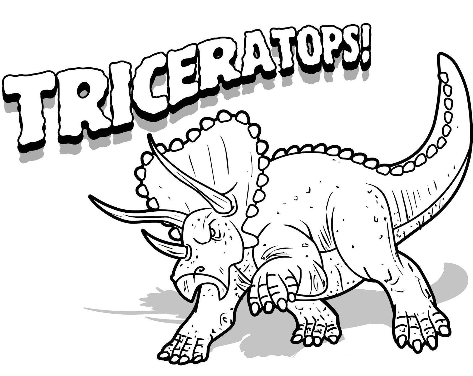 Desenho de Triceratops Correndo para Colorir Pdf e Pintar
