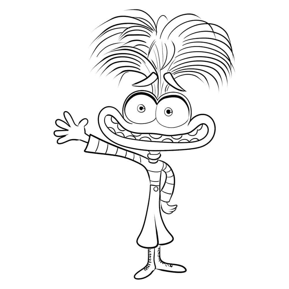 Desenho de Ansiedade de Pixar Divertida Mente 2 para Colorir e Pintar