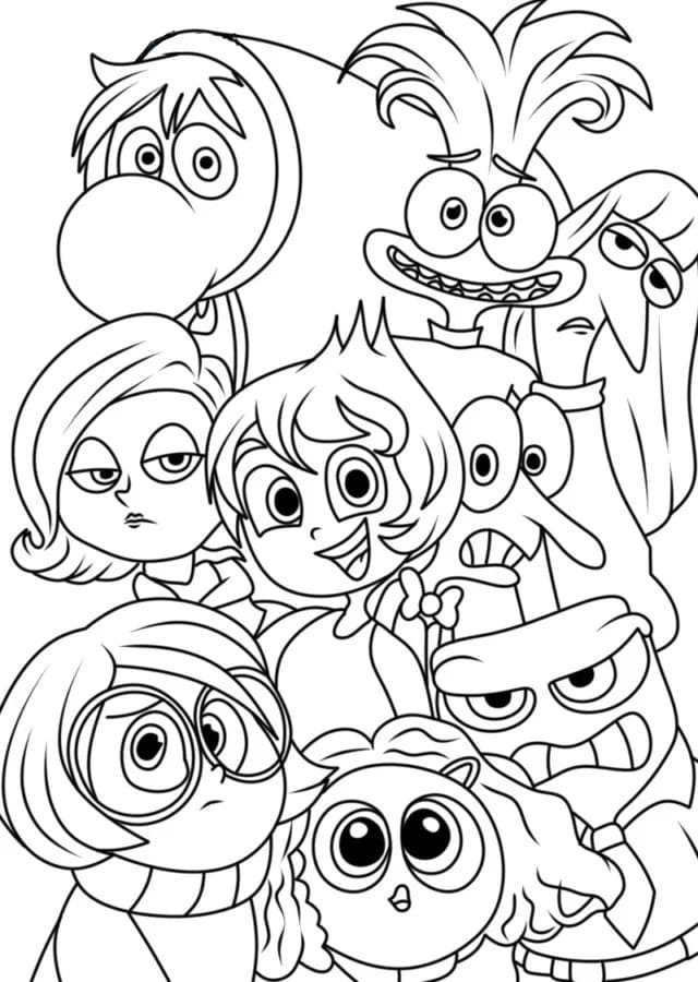 Desenho de Divertida Mente 2 Disney Pixar para Colorir e Pintar