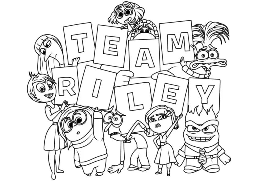 Desenho de Divertida Mente 2 Imprimivel para Crianças para Colorir e Pintar