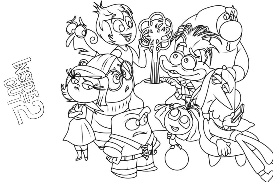 Desenho de Divertida Mente 2 Imprimivel para Colorir e Pintar