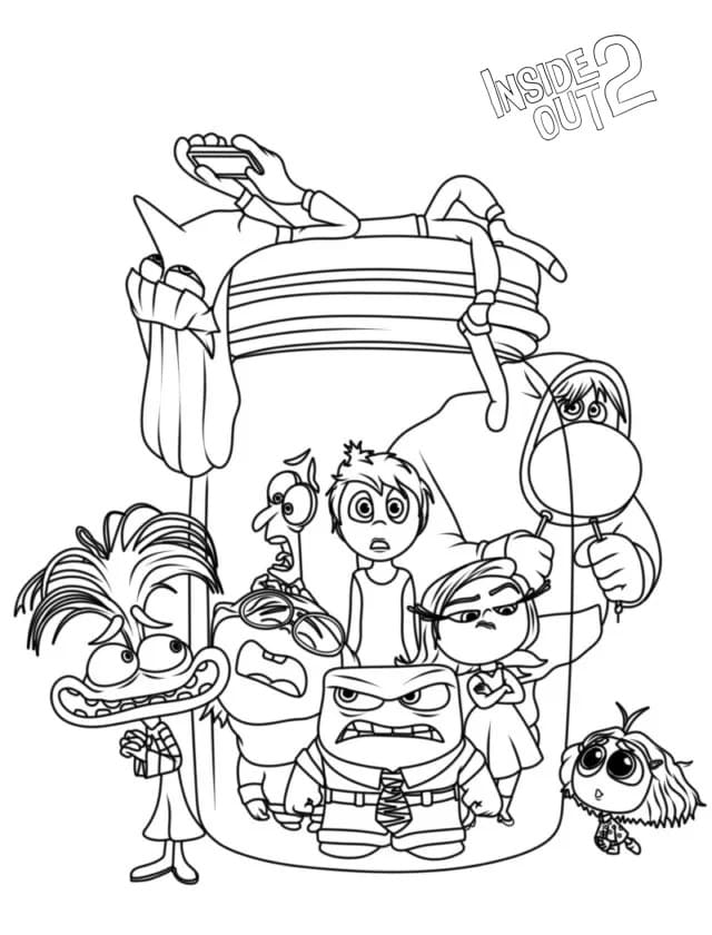 Desenho de Divertida Mente 2 para Crianças para Colorir e Pintar