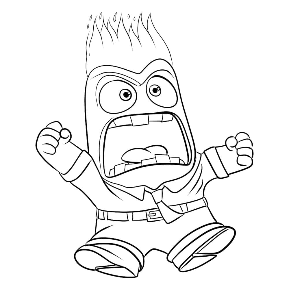 Desenho de Divertida Mente 2 Raiva para Colorir e Pintar