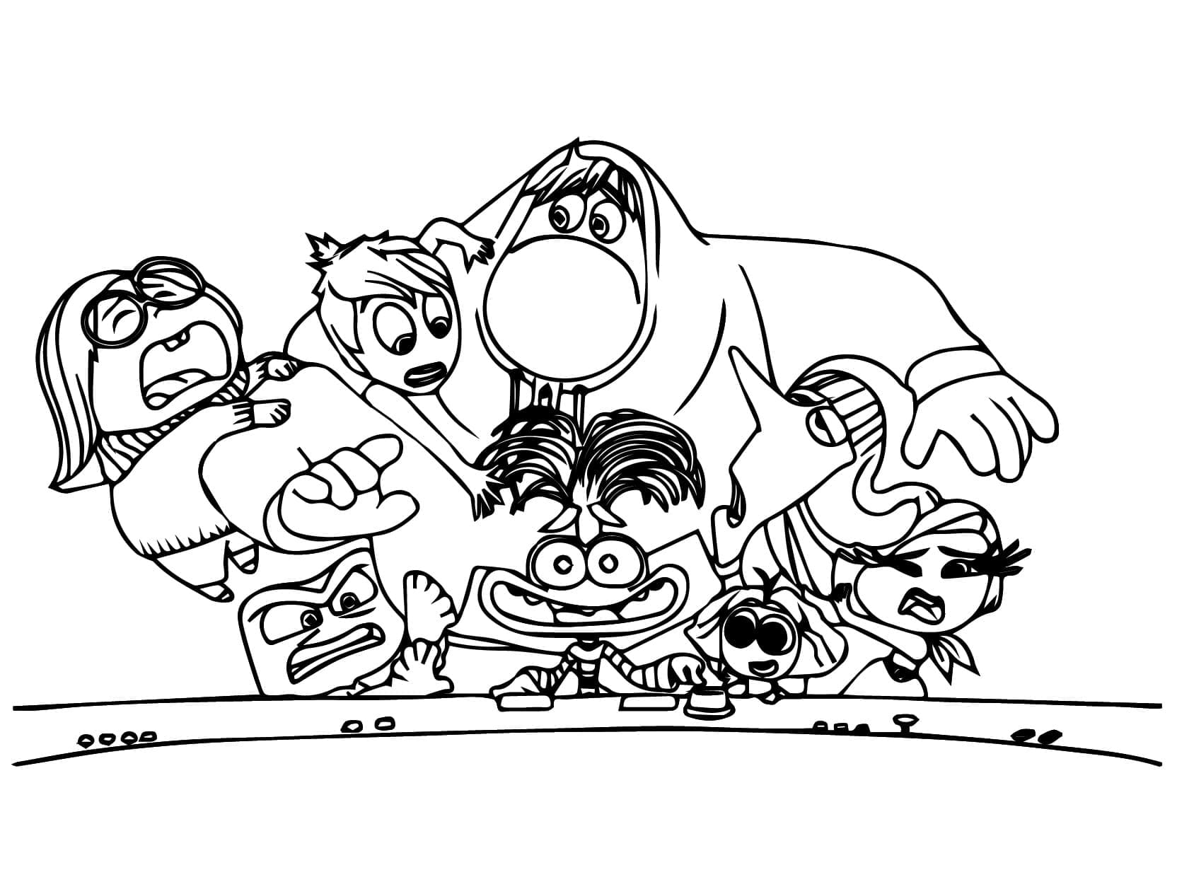 Desenho de Personagens de Disney Divertida Mente 2 para Colorir e Pintar