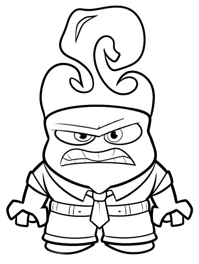 Desenho Raiva de Divertida Mente Fácil para Colorir e Pintar