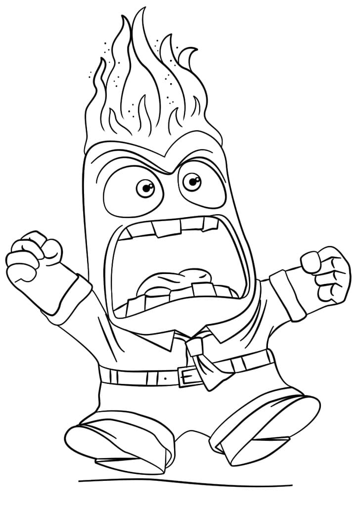 Desenho Raiva de Divertida Mente para Colorir e Pintar