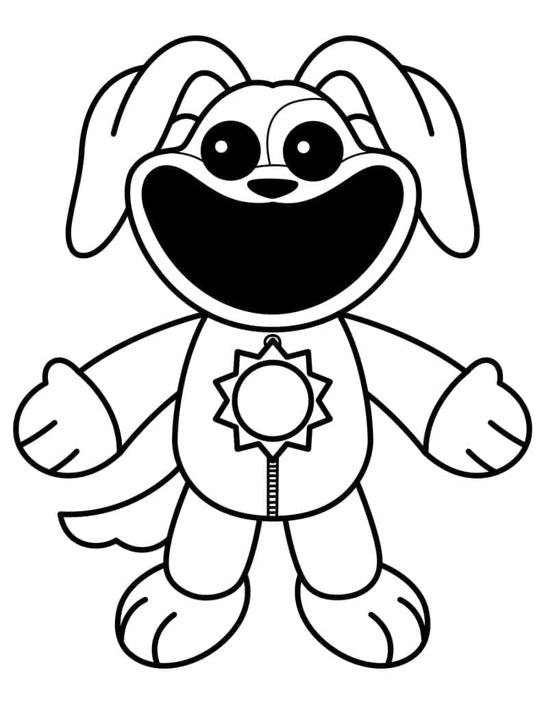 Desenho de Dogday Feliz para Colorir e Pintar