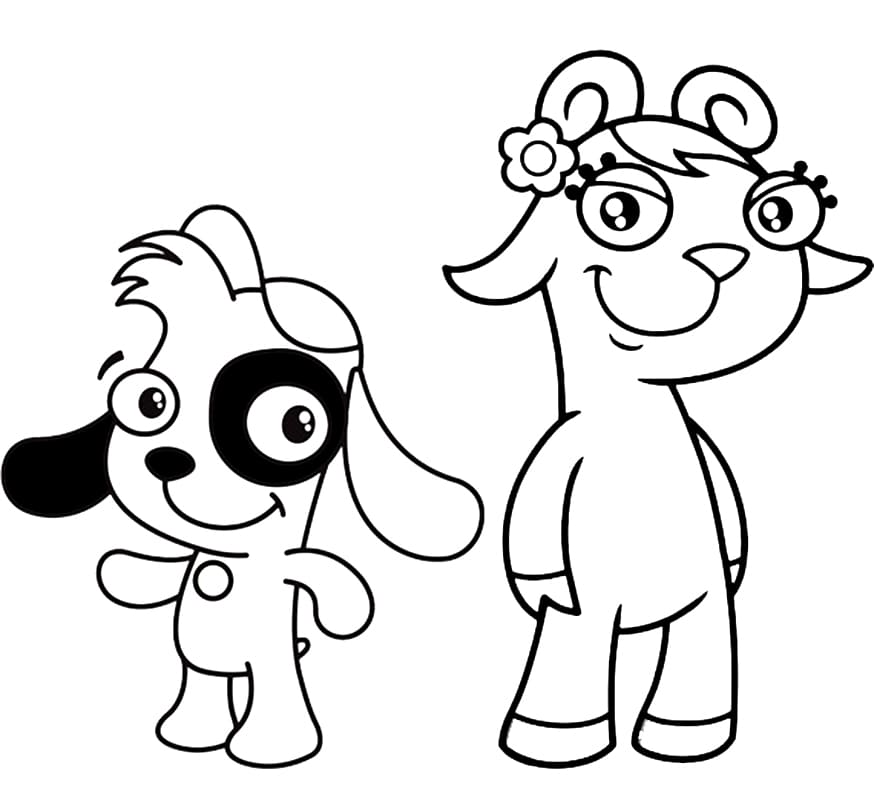 Desenho Doki e Gabi para Colorir e Pintar