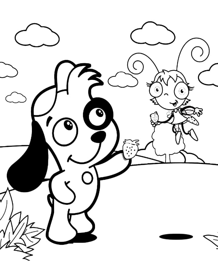 Desenho Doki e Mundi para Colorir e Pintar