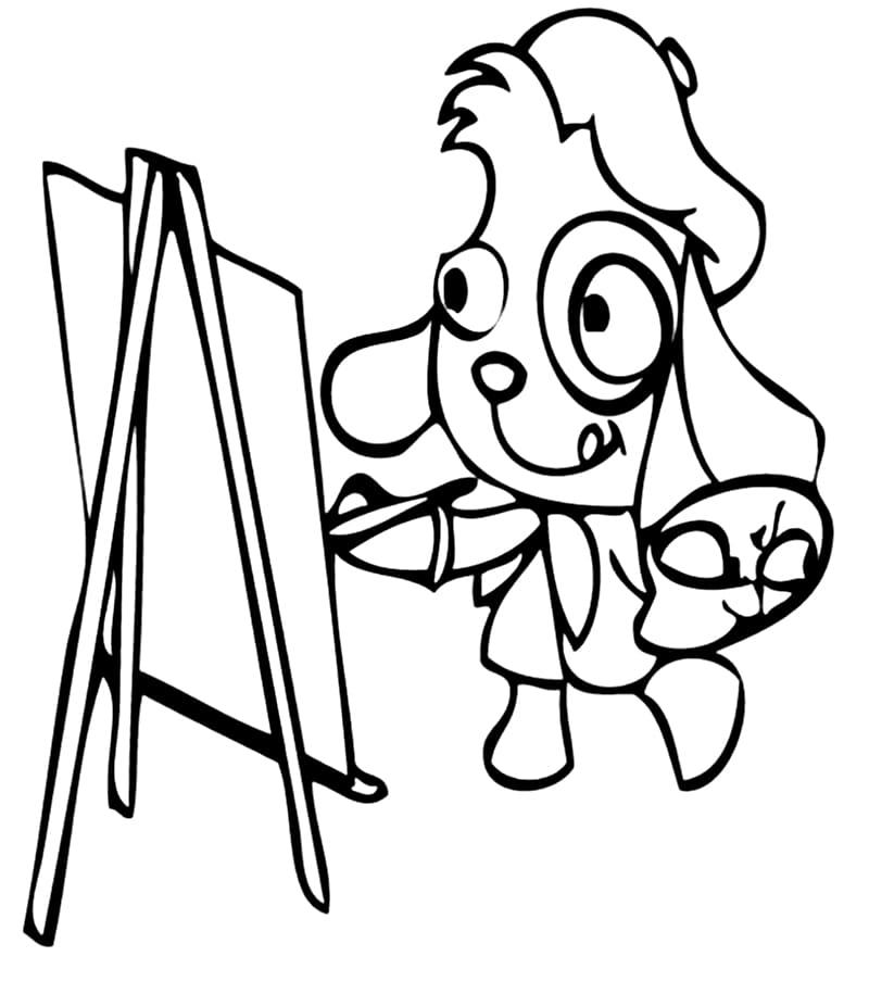 Desenho Doki o Artista para Colorir e Pintar