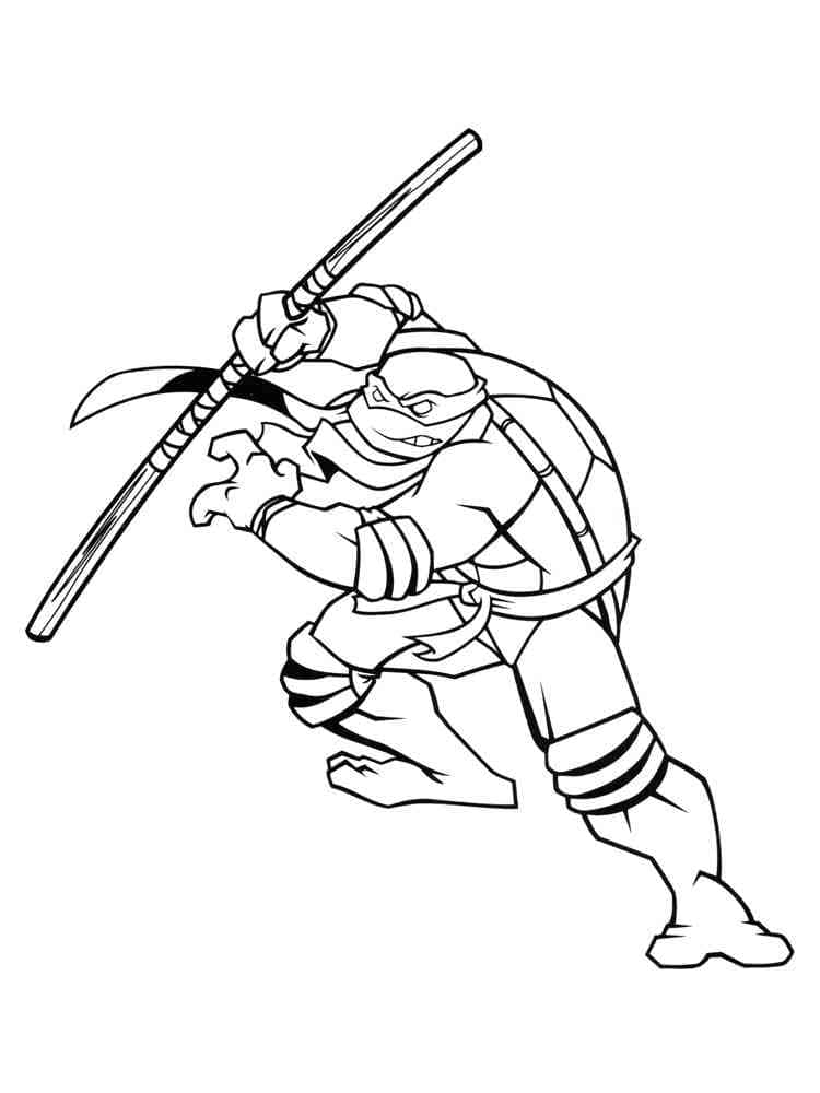 Desenho de Donatello de Tartarugas Ninja para Colorir e Pintar