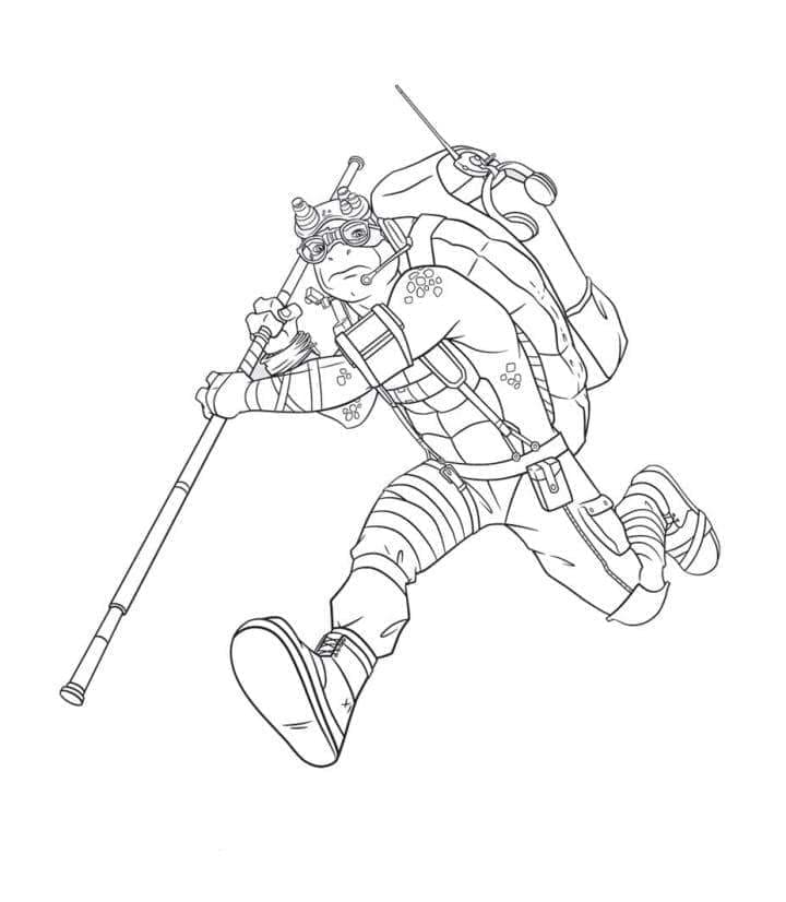 Desenho de Donatello Tartarugas Ninja Bonito para Colorir Pdf e Pintar