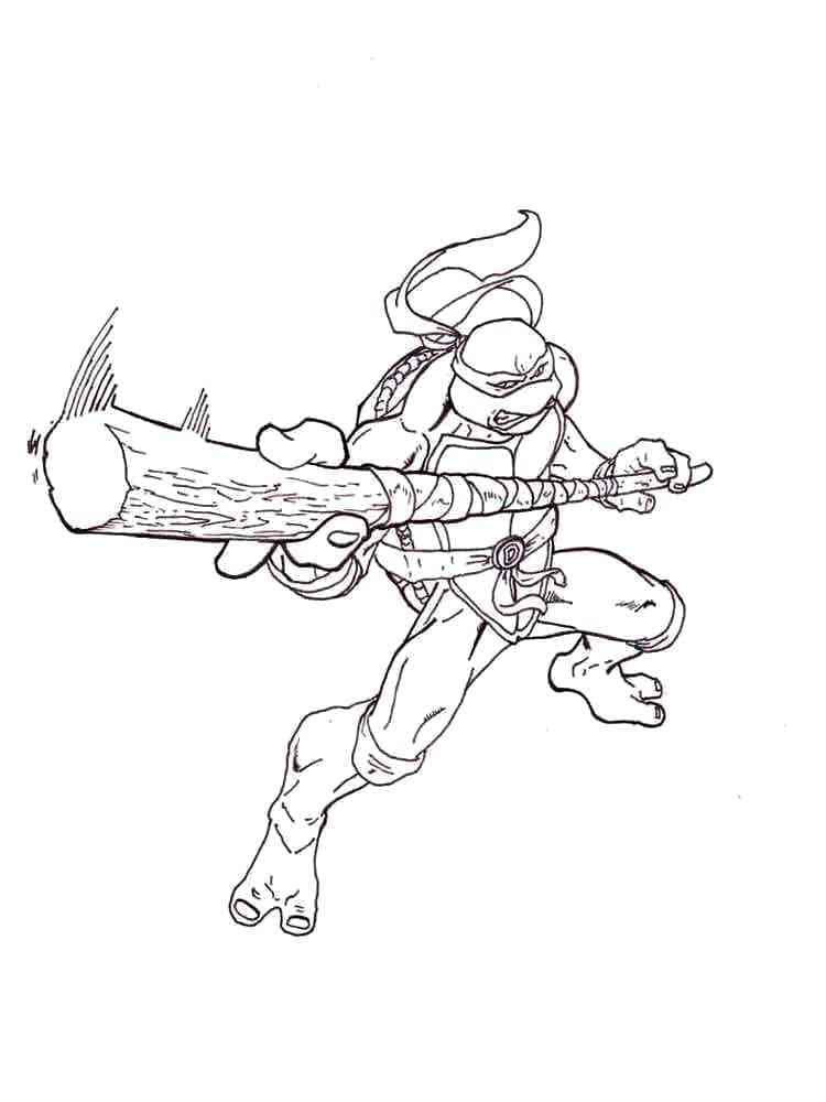 Desenho de Donatello Tartarugas Ninja para Crianças para Colorir e Pintar