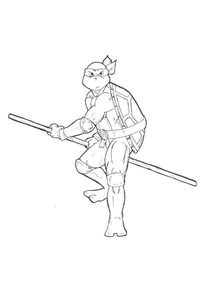 Desenho de Imagem de Donatello Tartarugas Ninja para Colorir e Pintar