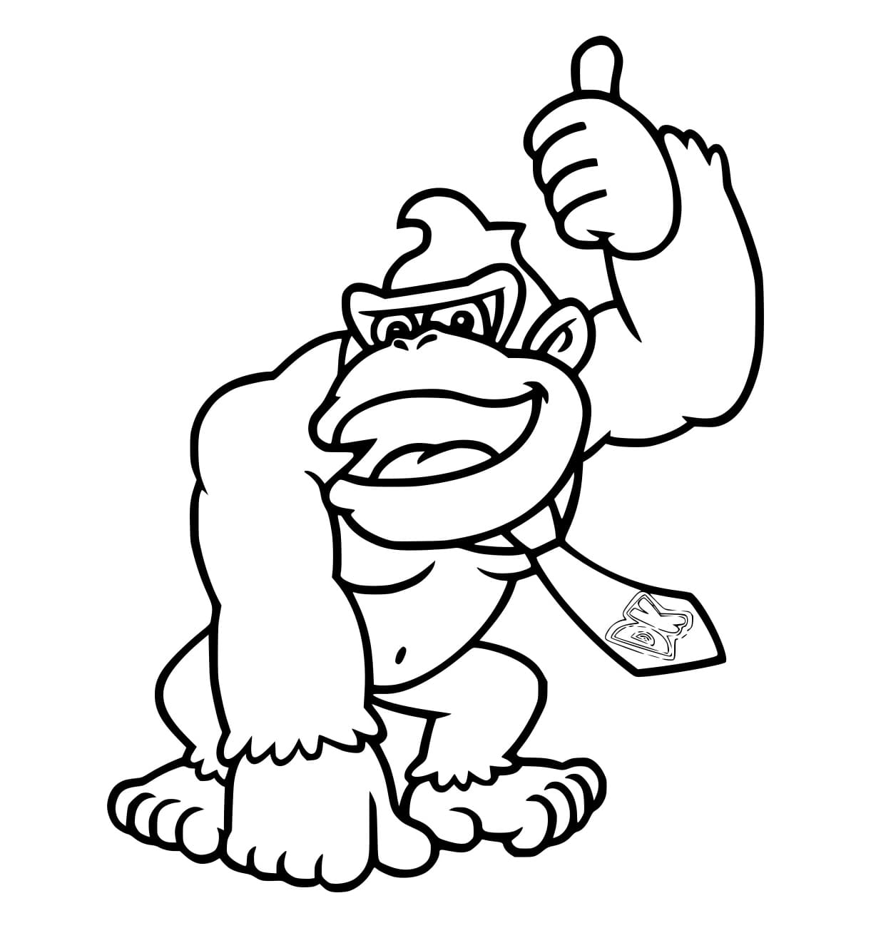 Desenho de Donkey Kong Gorila para Colorir e Pintar
