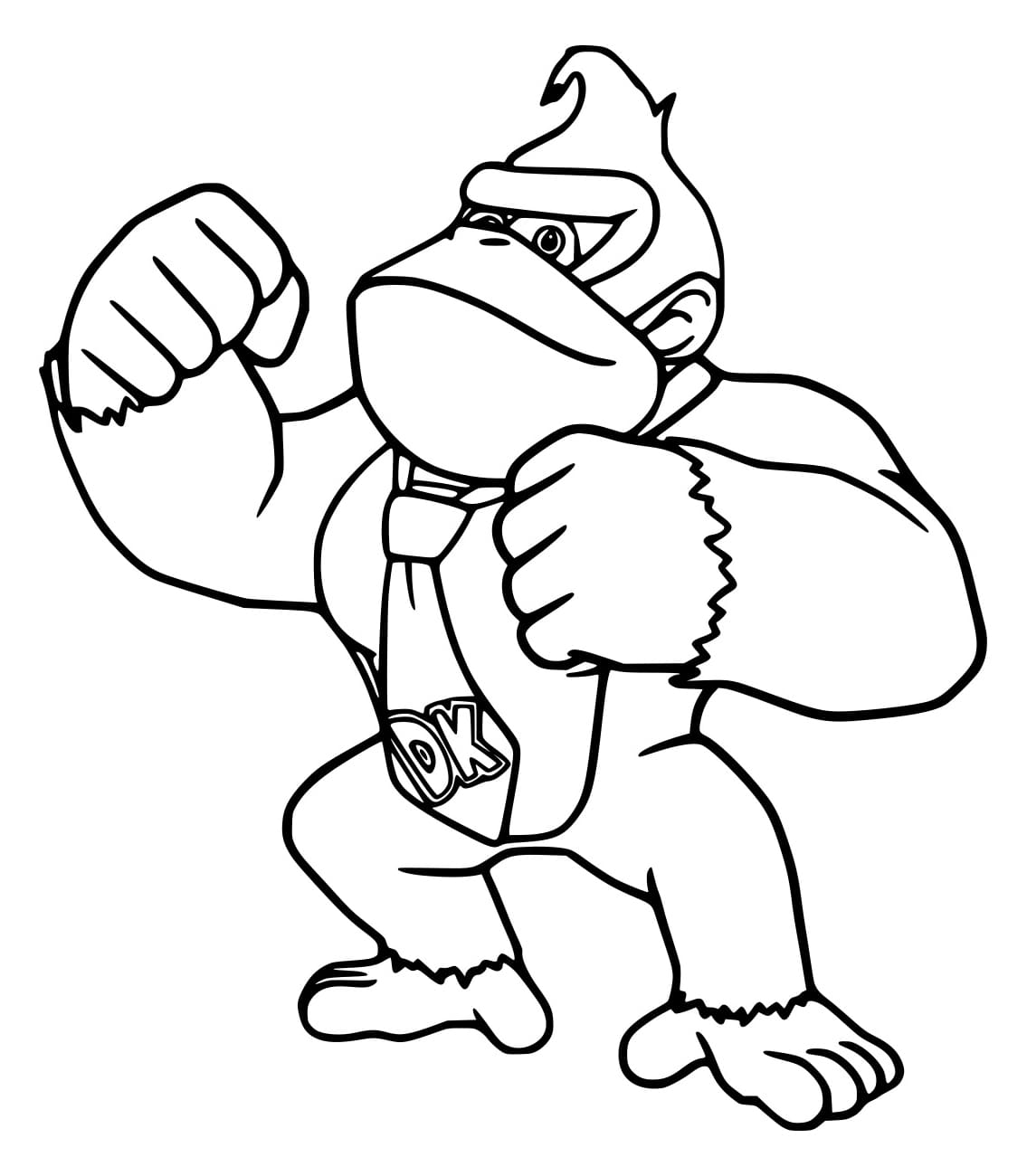 Desenho de Donkey Kong Simples para Colorir e Pintar
