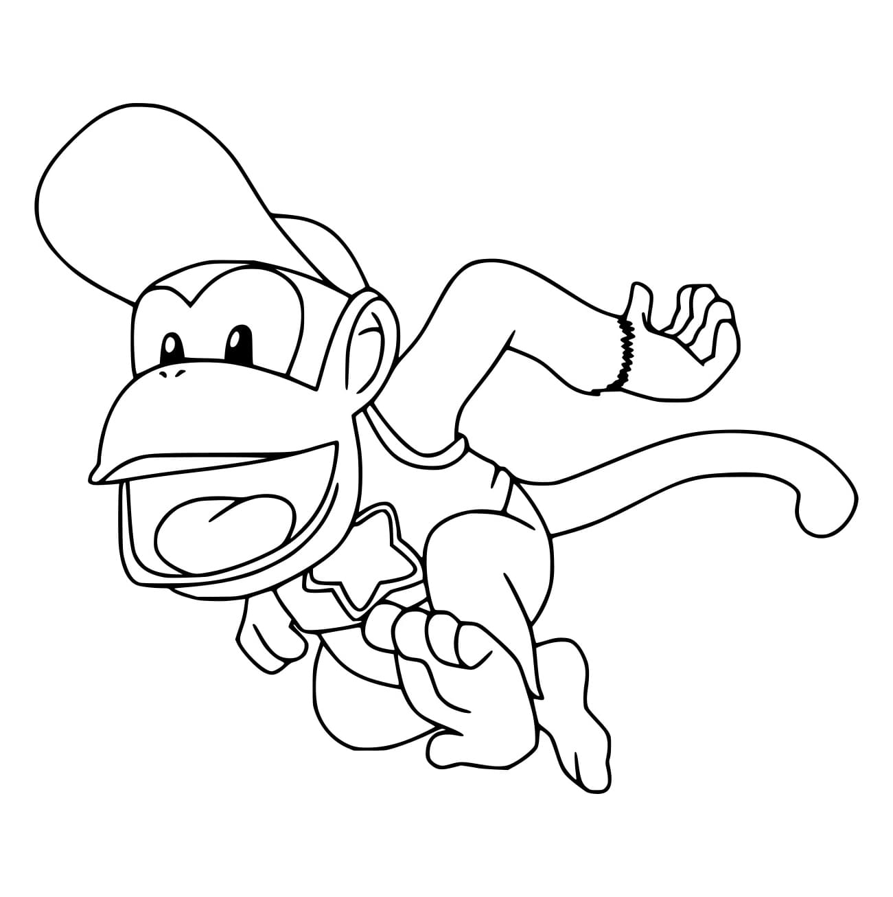 Desenho de Imagem Gratuita de Donkey Kong para Colorir e Pintar