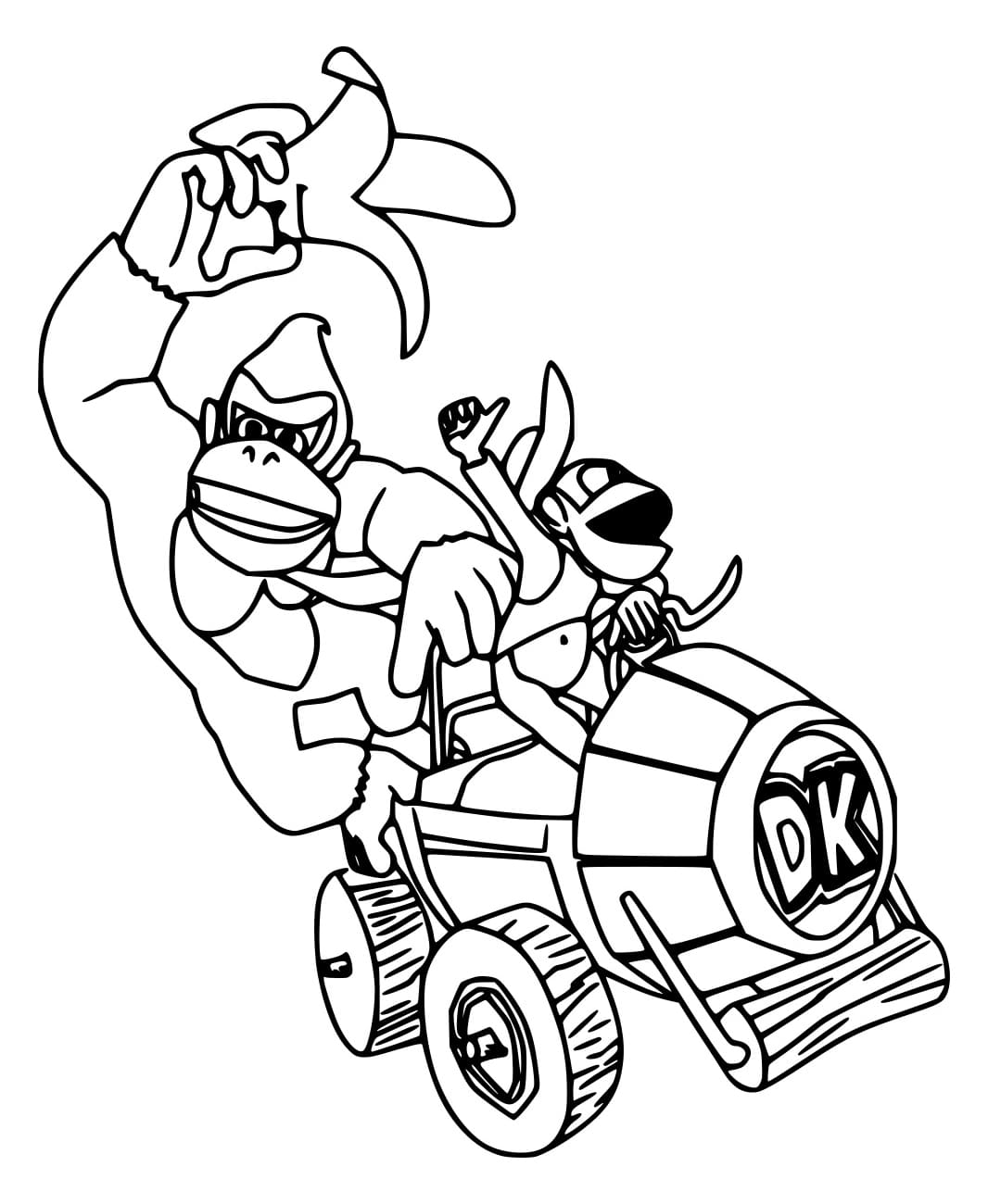 Desenho de Kong e Diddy para Colorir e Pintar