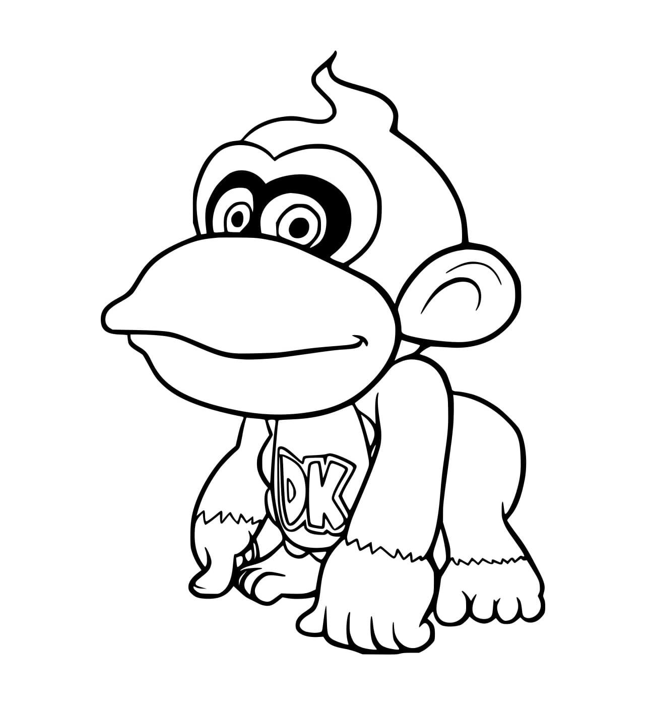 Desenho de Bebê Donkey Kong para Colorir e Pintar