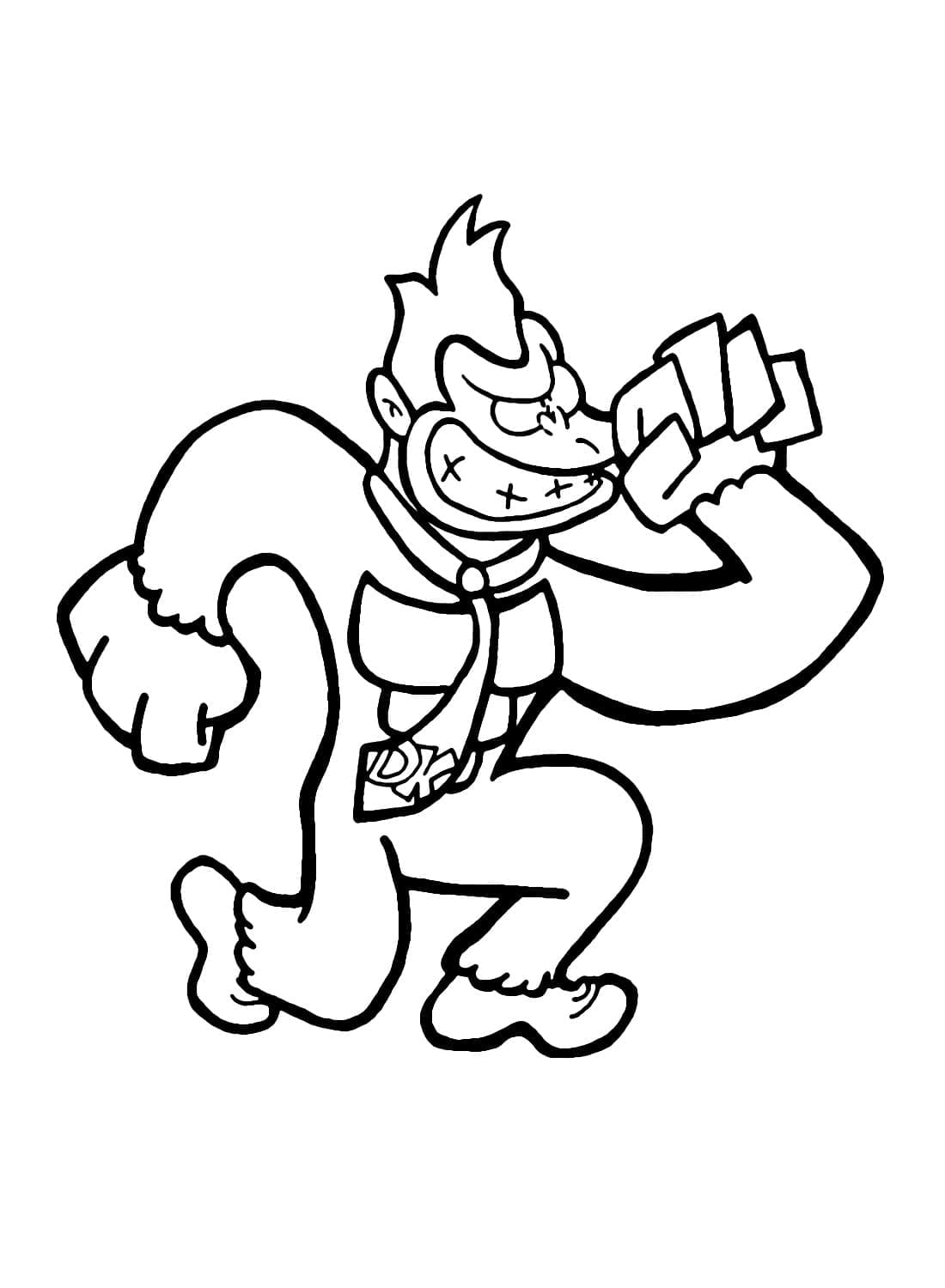 Desenho de Donkey Kong Muito Engraçado para Colorir e Pintar