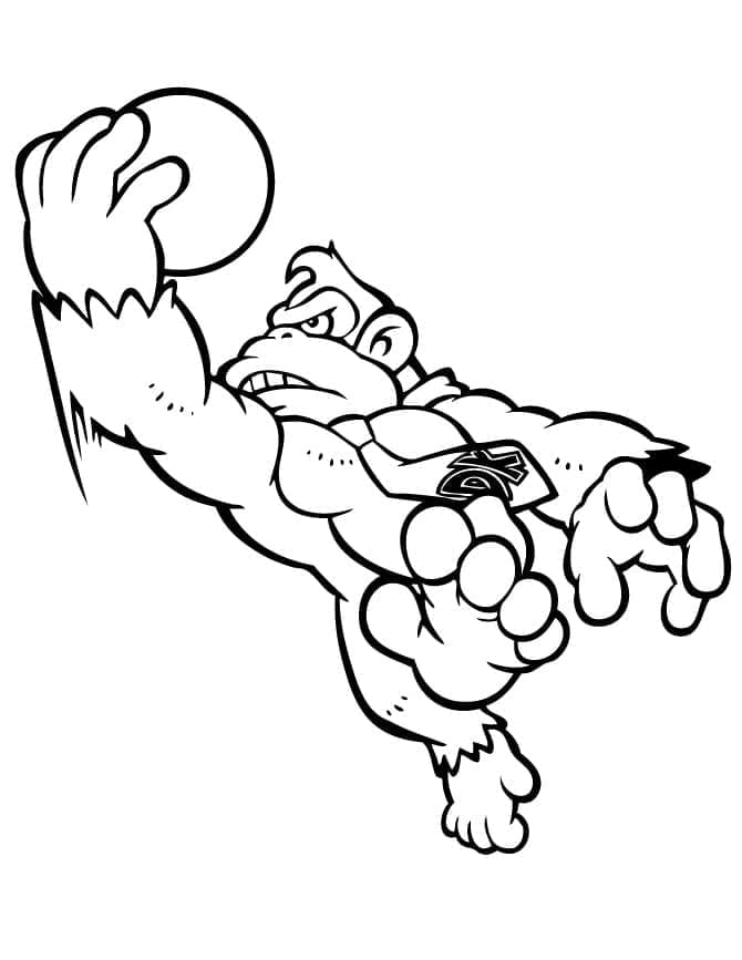 Desenho de Donkey Kong para Crianças para Colorir e Pintar