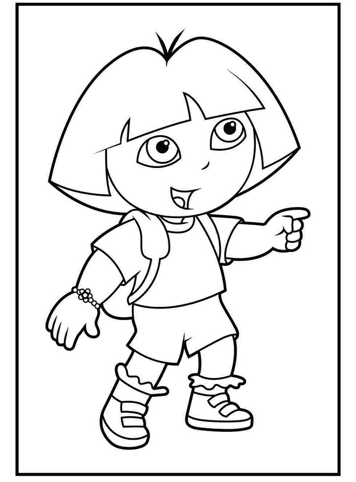 Desenho para Colorir Dora Aventureira e Pintar
