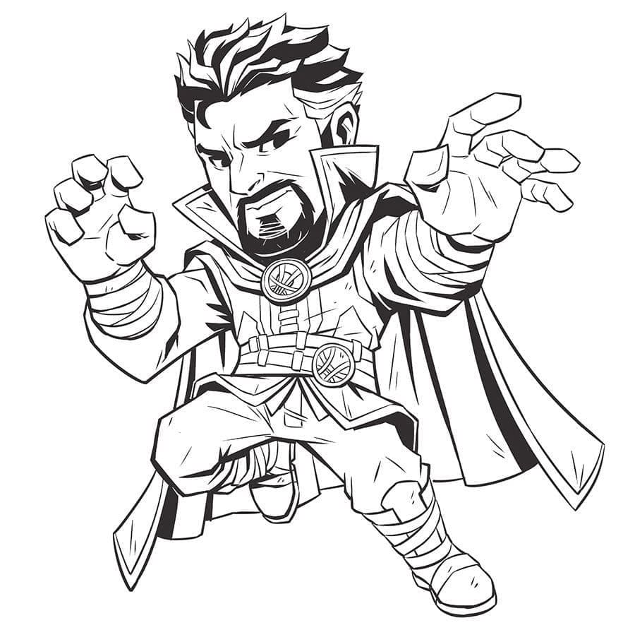 Desenho de Doutor Estranho Detalhado para Imprimir e Pintar