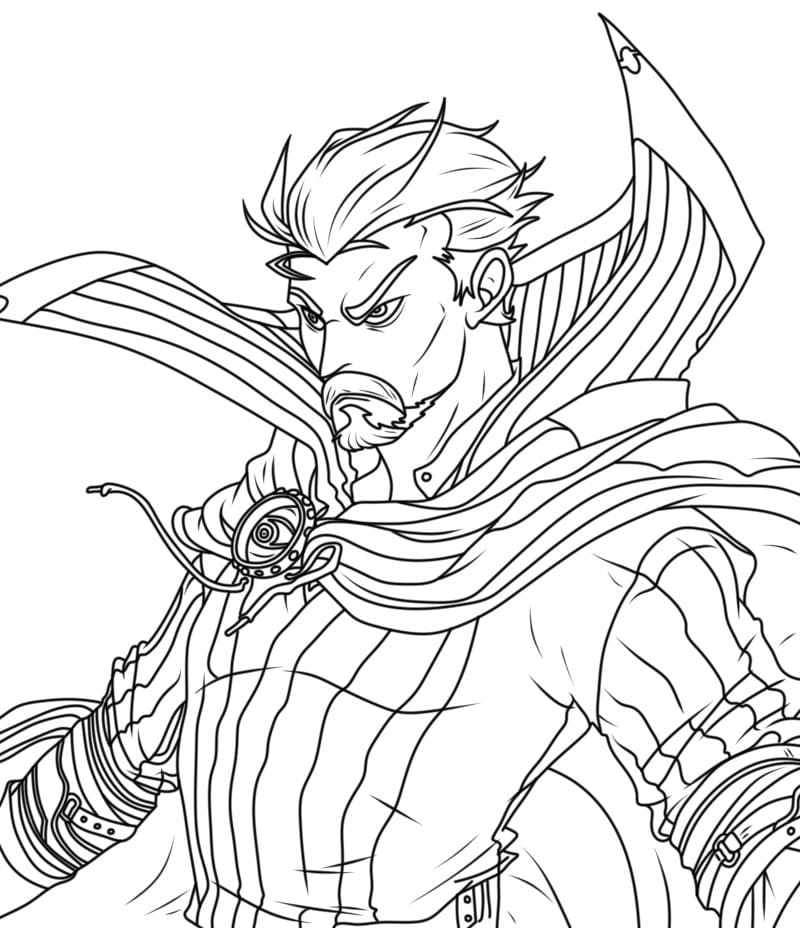 Desenho Doutor Estranho com Raiva para Colorir e Pintar