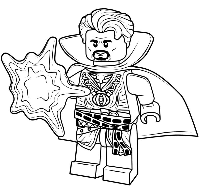 Desenho Doutor Estranho Lego para Colorir e Pintar