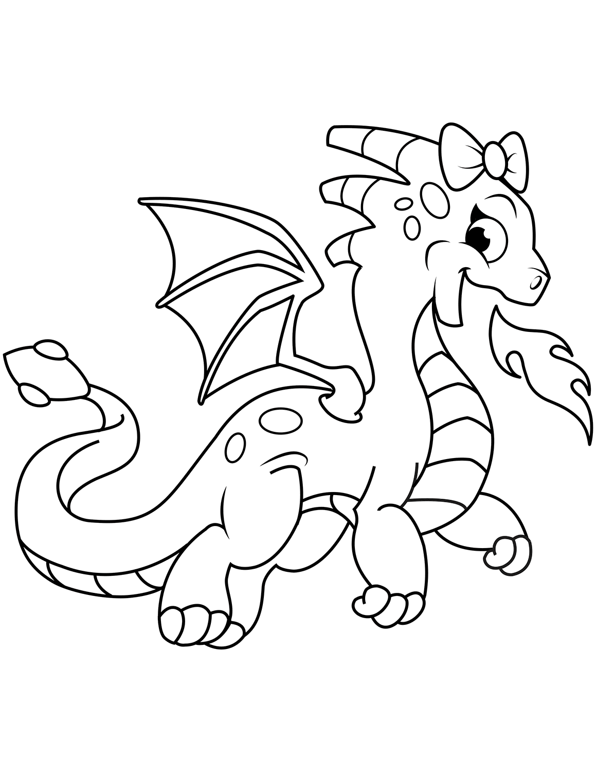 Desenho de Dragão Fofo Lançando Chamas para Colorir Pdf e Pintar