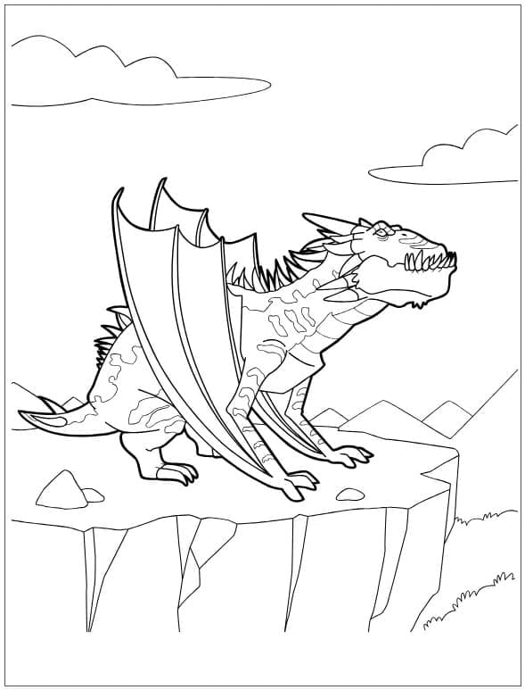 Desenho de Dragão para Crianças para Colorir e Pintar