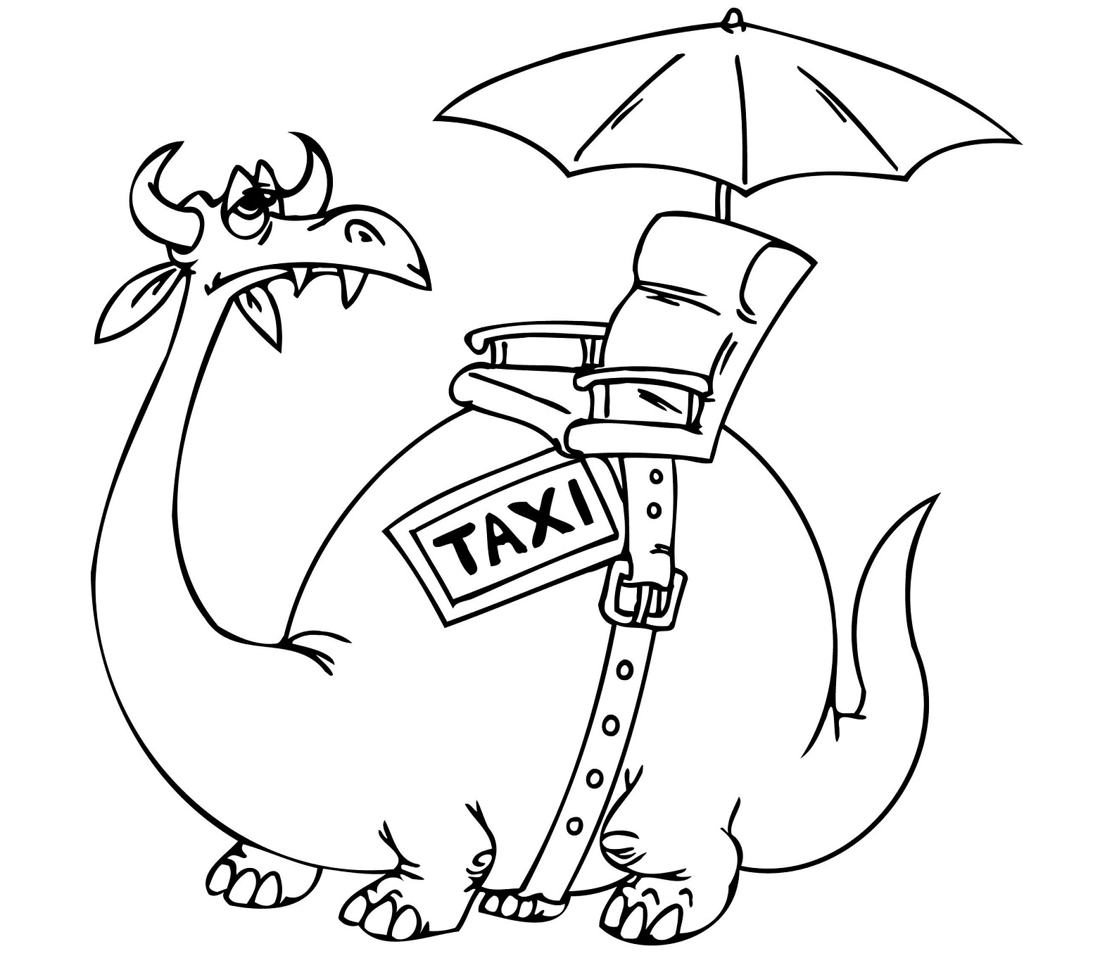 Desenho de Dragão Taxista para Colorir e Pintar