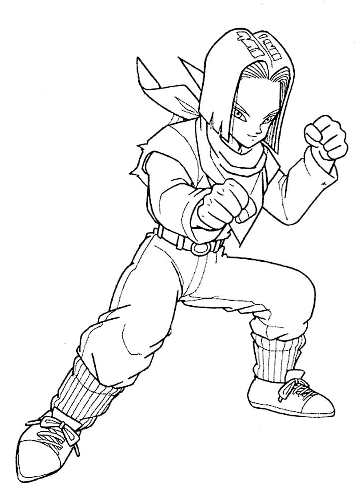 Desenhos de Androide 17 de Dragon Ball Z para Colorir e Pintar