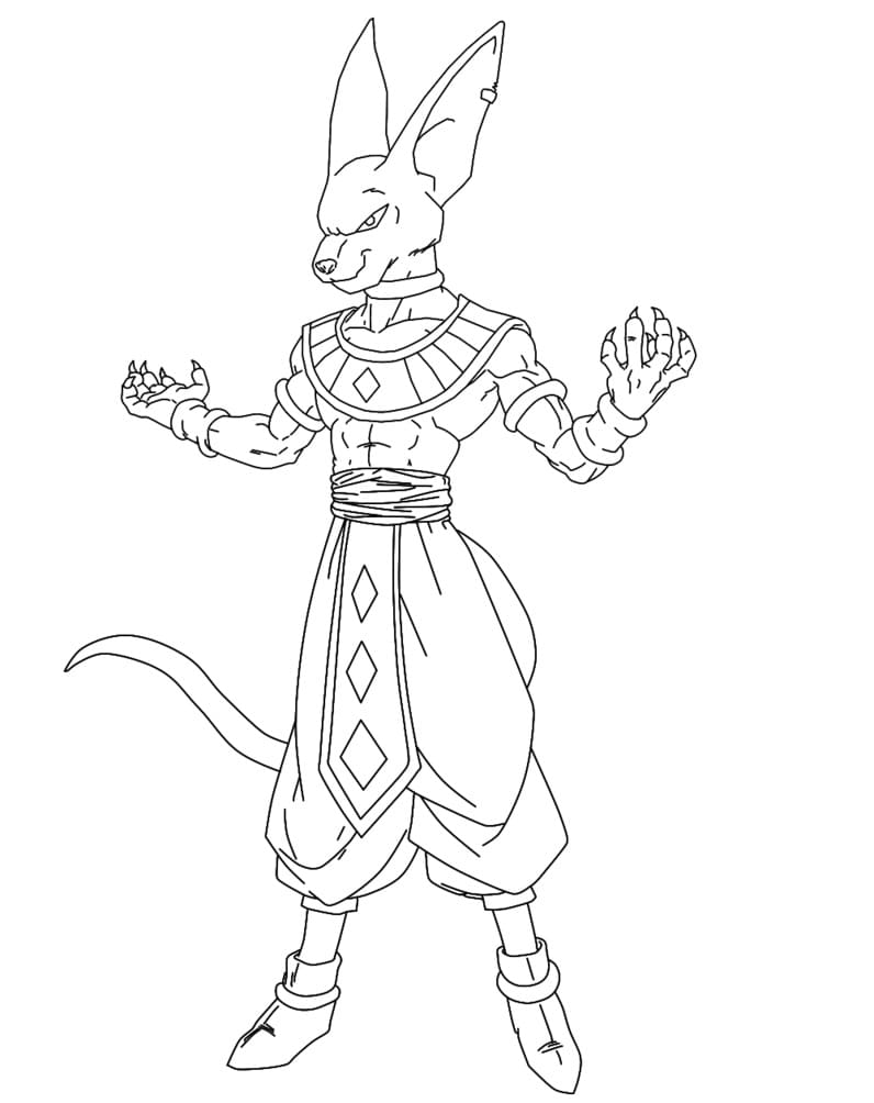 Desenhos de Beerus Dragon Ball Z para Colorir e Pintar