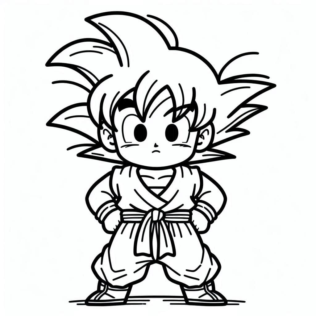 Desenhos de Dragon Ball Z Goku para Colorir e Pintar