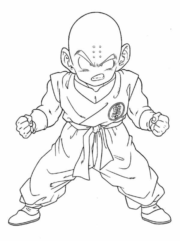 Desenhos de Dragon Ball Z Kuririn para Colorir e Pintar