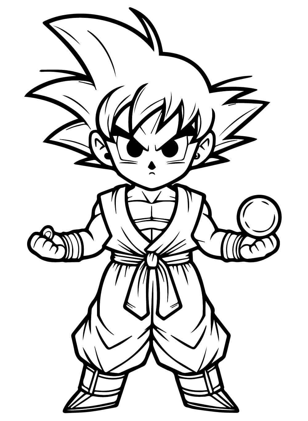 Desenhos de Goku de Anime Dragon Ball Z para Colorir e Pintar
