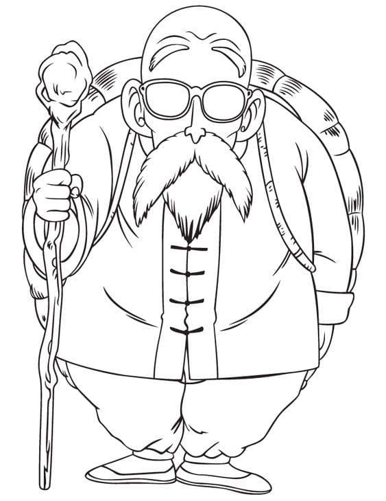 Desenhos de Mestre Kame de Dragon Ball Z para Colorir e Pintar